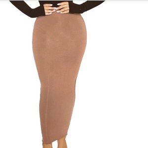 Naked Wardrobe Tan Midi Skirt size small